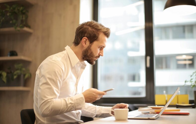 Man in white dress shirt